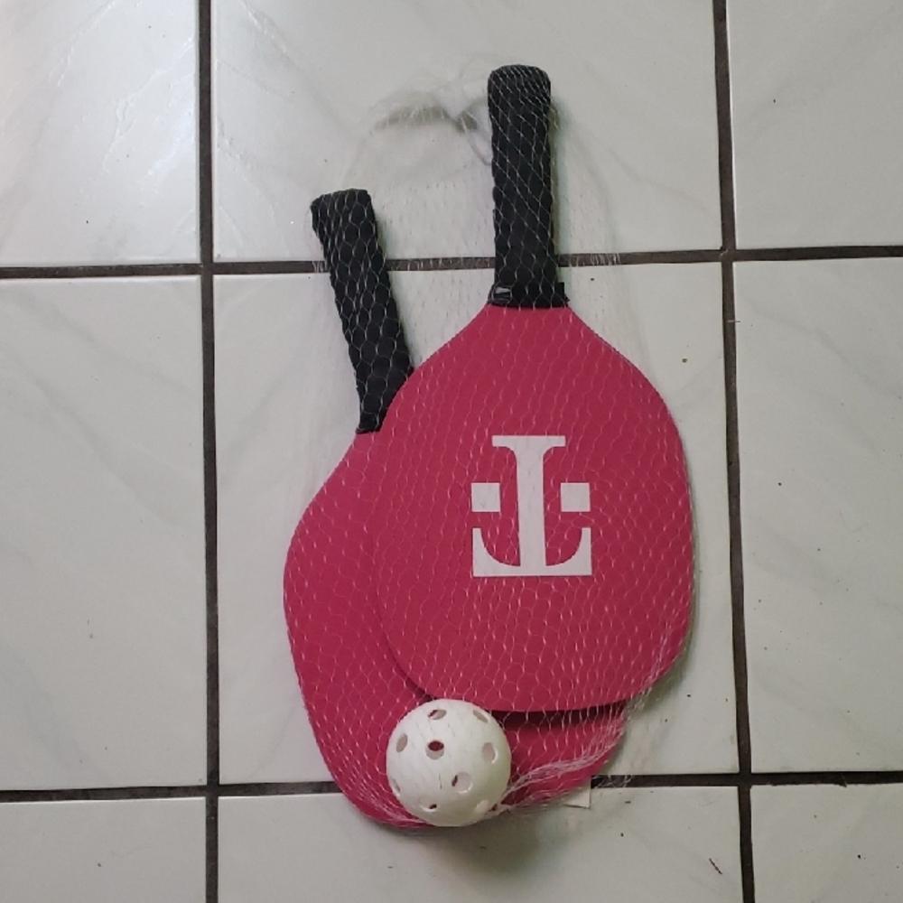 Brand new Pink Paddle Ball Set in mesh bag, T-Mobile